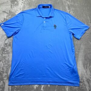 RLX Ralph Lauren Golf Polo Shirt Performance Stretch Blue XL Monterey CC Boho